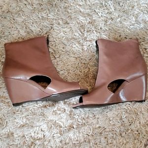 Tan Peep Toe Bootie